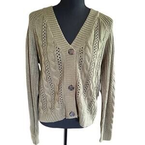 Sweet Envy NYC Super Soft Olive Green Cable Knit Cardigan – Size Medium